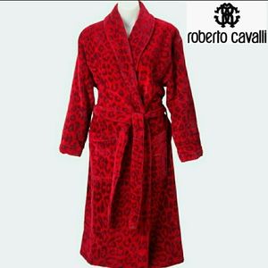Roberto Cavalli UNISEX Leopard shawl bathrobe $350